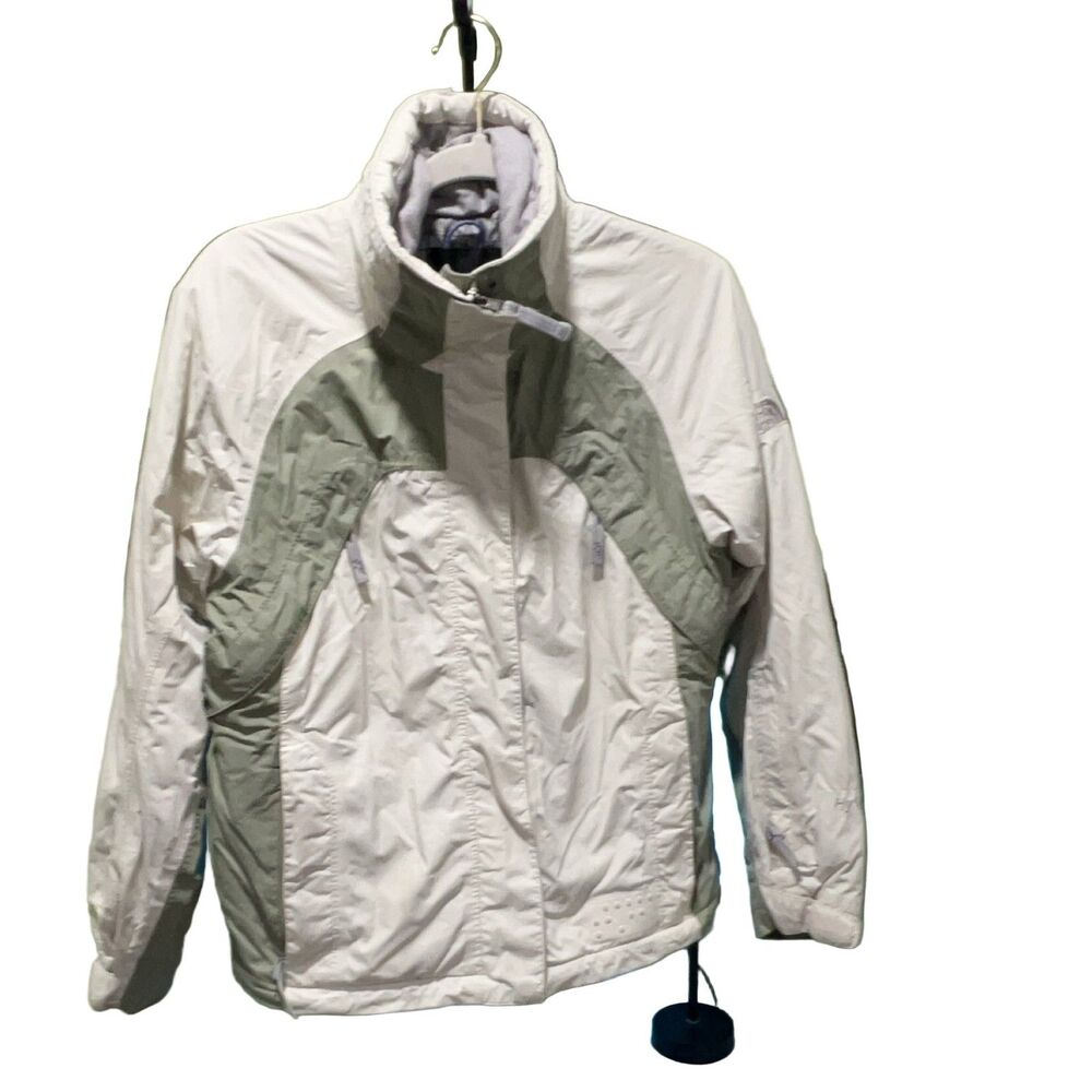 The North Face HyVent Insulated Jacket Women's S/P Off-White Sage Green